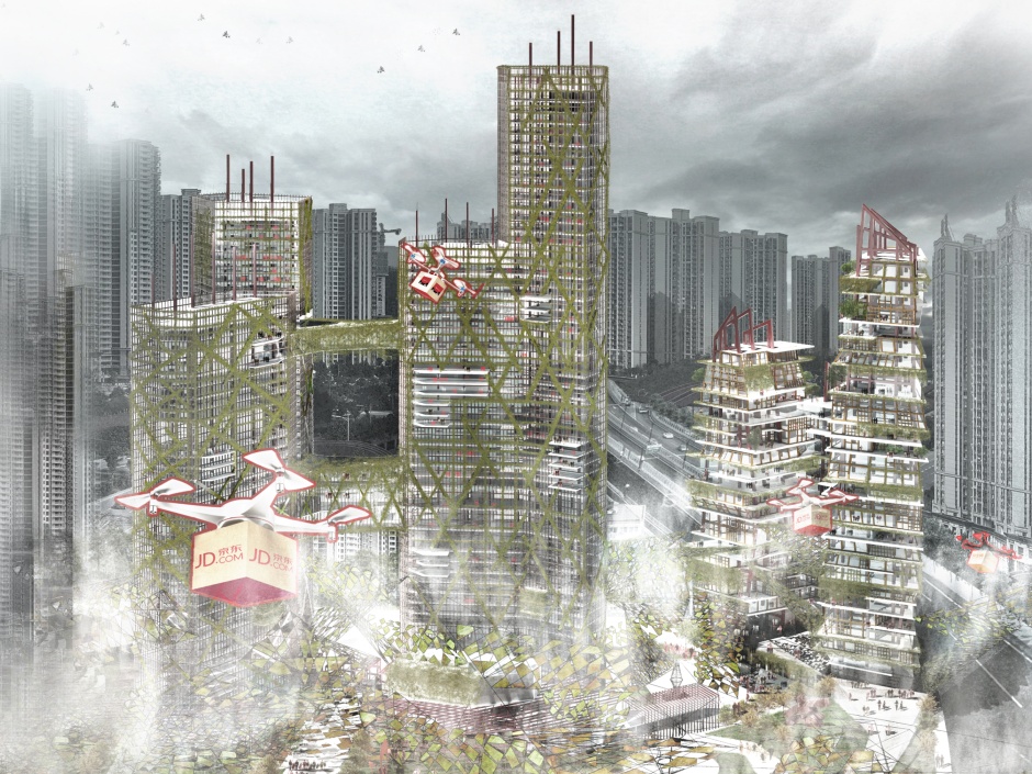 畅想2042高层建筑 西浦学子国际比赛打造未来宜居上海