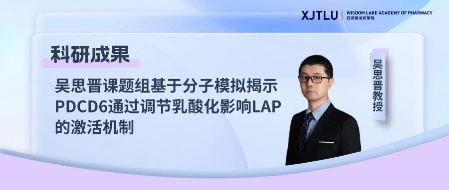 科研成果|吴思晋课题组基于分子模拟揭示PDCD6通过调节乳酸化影响LAP的激活机制