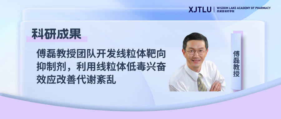傅磊教授团队开发线粒体靶向抑制剂，利用线粒体低毒兴奋效应改善代谢紊乱