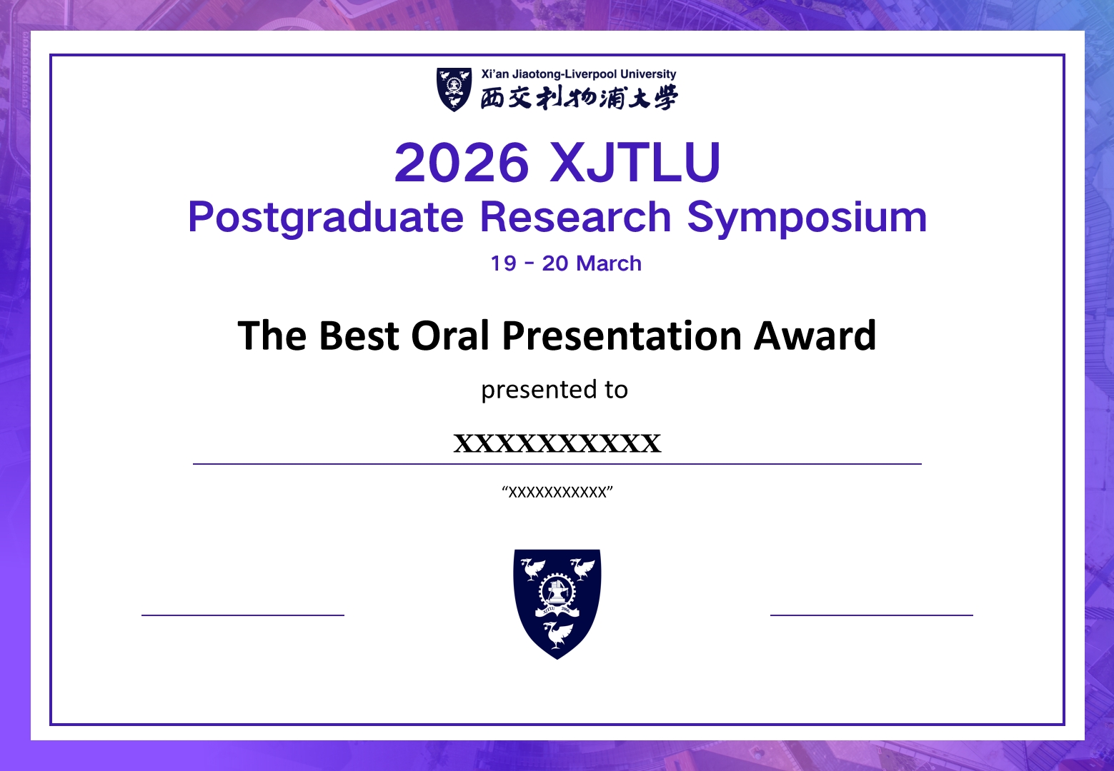 Best Oral Presentation Award