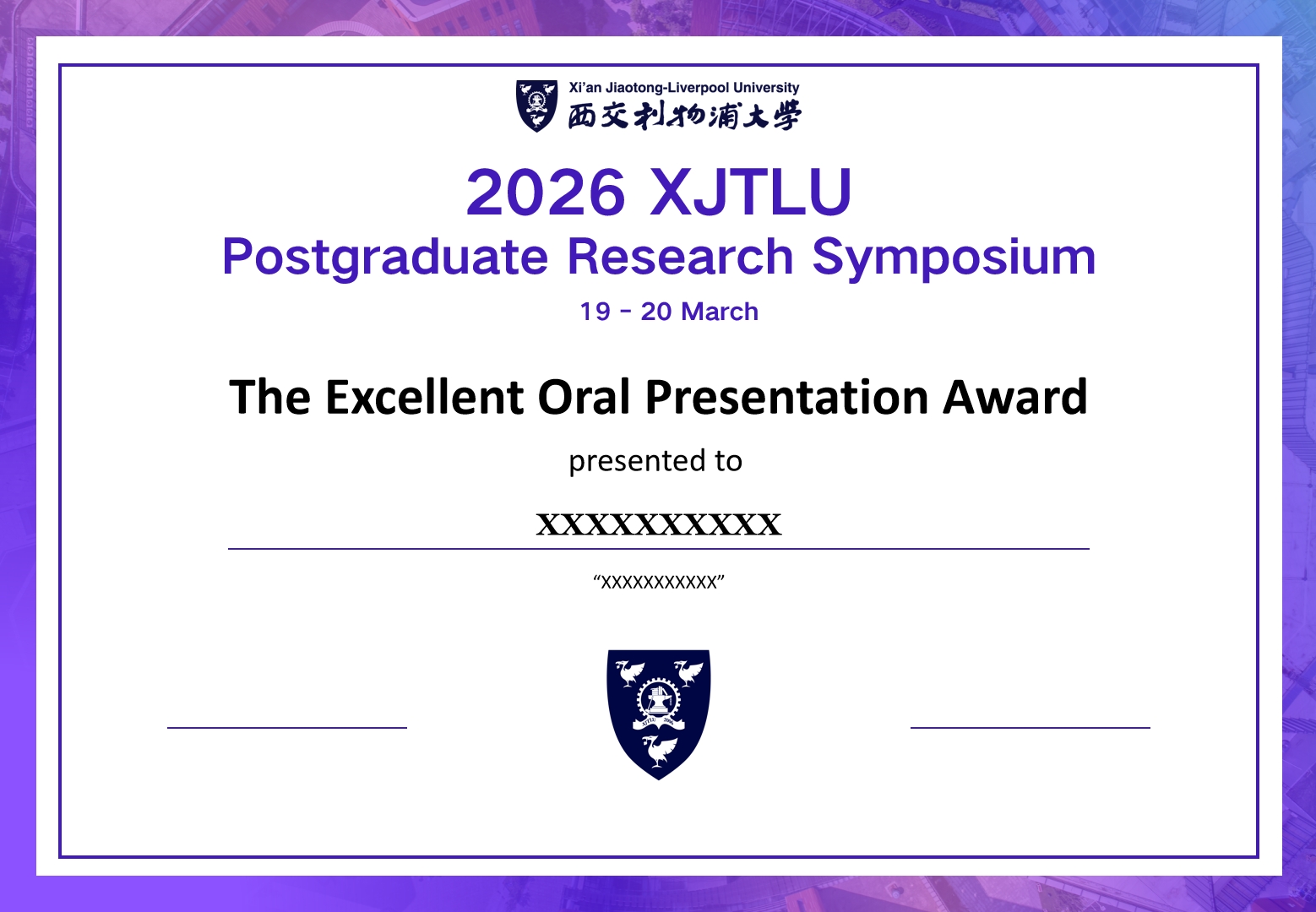 Excellent Oral Presentation Award