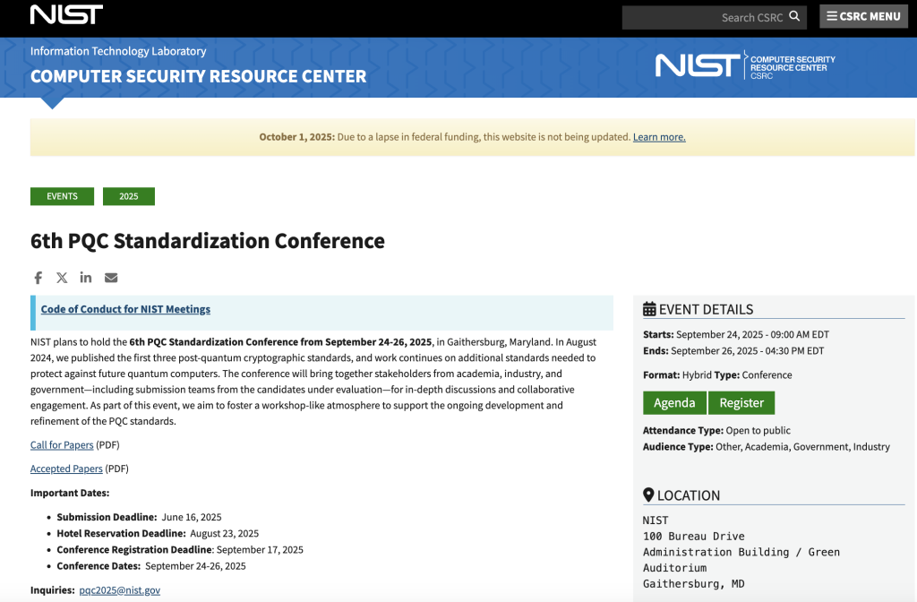 Professor Jintai Ding Presents Groundbreaking Research at NIST’s 6th PQC Standardization Conference