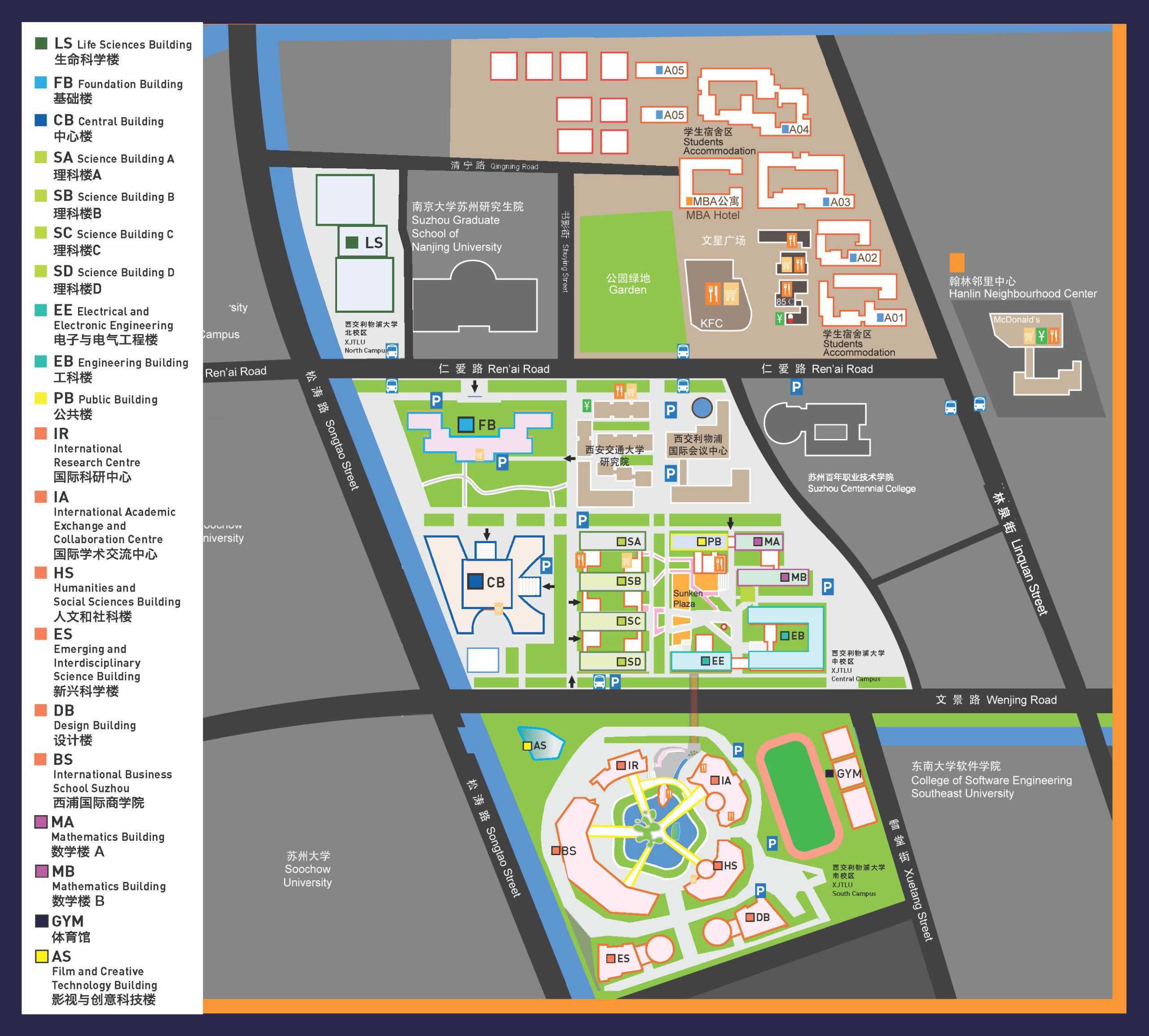 XJTLU SIP Campus map