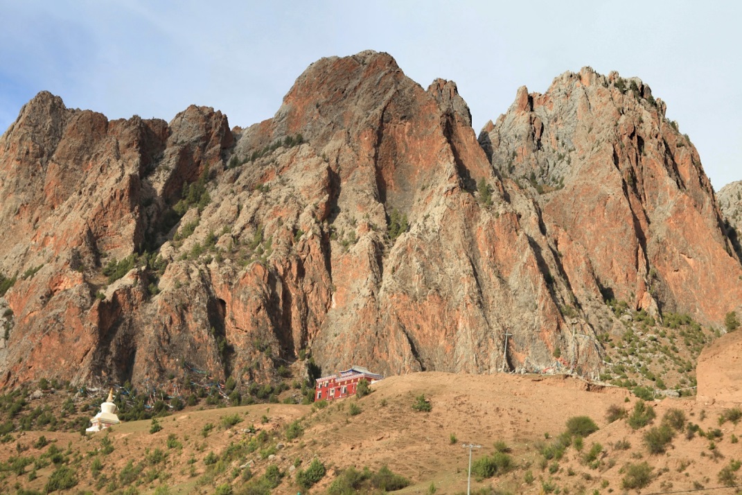 Temple on the side of cliffs